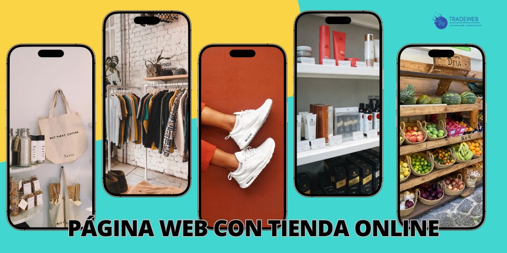 Catálogo de productos en smartphones representando una tienda online moderna y profesional.