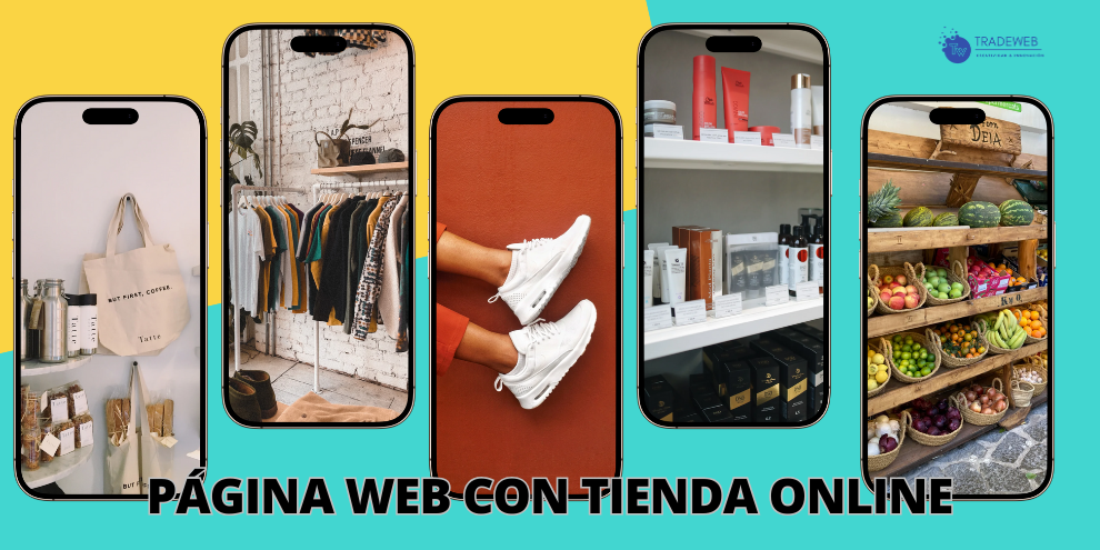 Catálogo de productos en smartphones representando una tienda online moderna y profesional.