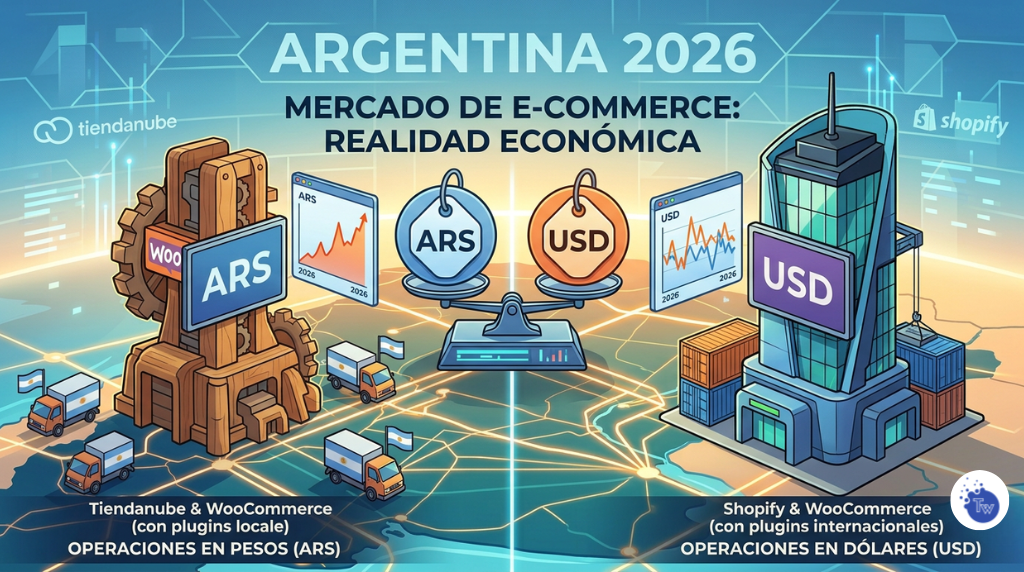 Tiendanube vs WooCommerce vs Shopify Argentina (Guía 2026). La realidad del mercado argentino: Pesos vs. Dólares