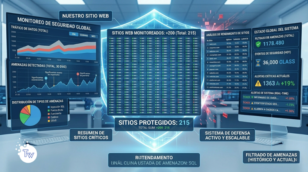 Métricas de seguridad en múltiples sitios web