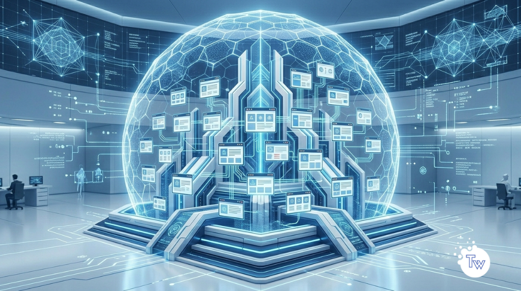 Fortaleza digital protegiendo múltiples sitios web con estrategia de seguridad Blindaje 360°