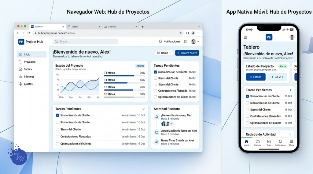 Diferencias visuales entre web app y app nativa
