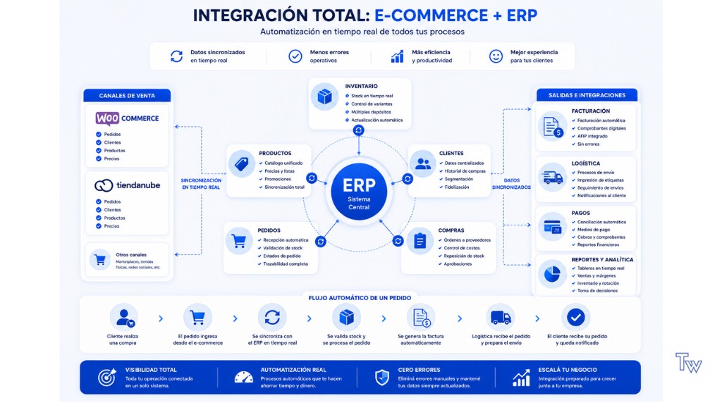 Flujo de integración entre ERP y e-commerce