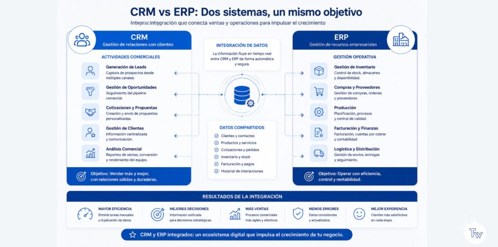 Diferencias entre CRM y ERP